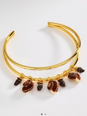 Logan Tay Gold Shell Choker Necklace